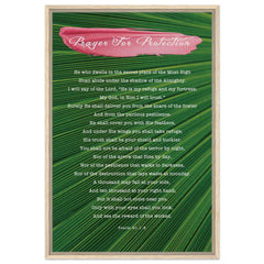 Premium Quality Framed Canvas | Prayer for Protection ~Psalm 91:1-8~ (2 Designs - Leaf)