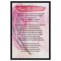 Premium Quality Framed Canvas | Prayer for Protection ~Psalm 91:1-8~ (2 Designs - Feather)
