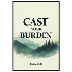 Museum-Quality Framed Poster: Cast Your Burden (Psalm 55:22)