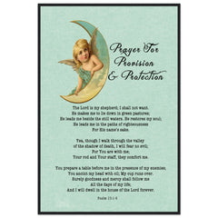 Museum-Quality Premium Wooden Framed Poster | Prayer for Protection ~Psalm 91:1-8~ (2 Designs - Angel)