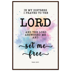 Minimalist Typography Framed Poster | The Lord Is My Saviour ~Psalm 118:5~ (5 Designs)