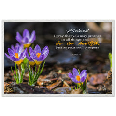 Museum-Quality Premium Wooden Framed Poster | Prosper In All Things & Be In Health ~3 John 1:2~