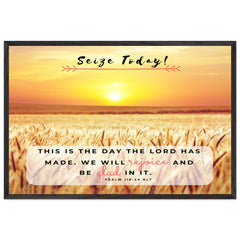 Museum-Quality Premium Wooden Framed Poster | Rejoice And Be Glad ~Psalm 118:24~