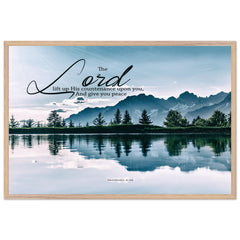 Museum-Quality Premium Wooden Framed Poster | The Lord Gives You Peace ~Numbers 6:26~