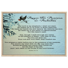 Premium Quality Framed Canvas | Prayer for Protection ~Psalm 91:1-8~ (2 Designs - Bird)