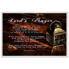 Museum-Quality Premium Wooden Framed Poster | Lord's Prayer ~Matthew 6:9-13~ (2 Designs - Lamp)