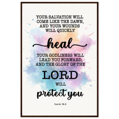 Minimalist Typography Framed Poster | Your Healing Shall Spring Forth Speedily ~Isaiah 58:8~ (5 Designs)