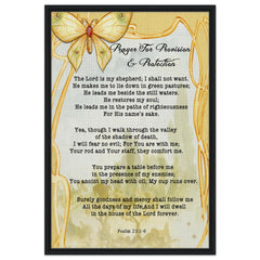 Premium Quality Framed Canvas | Prayer for Provision & Protection ~Psalm 23:1-6~ (2 Designs - Butterfly)