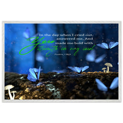 Museum-Quality Premium Wooden Framed Poster | Strength In My Soul ~Psalm 138:3~