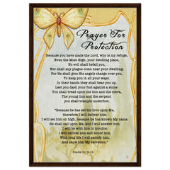 Premium Quality Framed Canvas | Prayer for Protection ~Psalm 91:9-16~ (2 Designs - Butterfly)