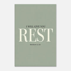 Premium Gallery Wrapped Canvas: I Will Give You Rest (Matthew 11:28)