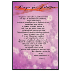 Museum-Quality Premium Wooden Framed Poster | Prayer for Salvation ~Jonah 2:2-9~ (2 Designs - Misty)