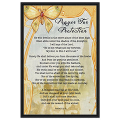 Premium Quality Framed Canvas | Prayer for Protection ~Psalm 91:1-8~ (2 Designs - Butterfly)