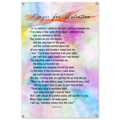Contemporary Acrylic Print | Prayer for Salvation ~Jonah 2:2-9~ (2 Designs - Watercolor)