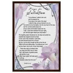 Premium Quality Framed Canvas | Prayer for Salvation ~Jonah 2:2-9~ (2 Designs - Floral Frame)