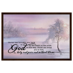 Premium Quality Framed Canvas | Salvation through Christ ~Colossians 1:22~