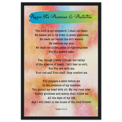 Premium Quality Framed Canvas | Prayer for Provision & Protection ~Psalm 23:1-6~ (2 Designs - Watercolor)
