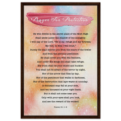 Premium Quality Framed Canvas | Prayer for Protection ~Psalm 91:1-8~ (2 Designs - Watercolor)