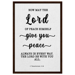 Minimalist Typography Framed Canvas | The Lord Gives Peace ~2 Thessalonians 3:16~(5 Designs)