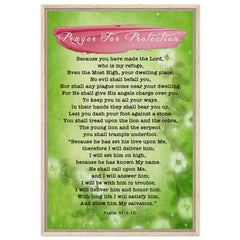 Premium Quality Framed Canvas | Prayer for Protection ~Psalm 91:9-16~ (2 Designs - Misty)