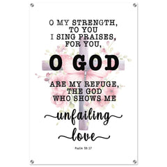 Minimalist Typography Acrylic Print | God Is My Defense, My God Of Mercy ~Psalm 59:17~ (5 Designs)