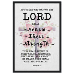 Minimalist Typography Framed Canvas | The Lord Renew My Strength ~Isaiah 40:31~ (5 Designs)