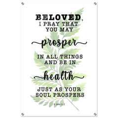 Minimalist Typography Acrylic Print | Prosper In All Things & Be In Health ~3 John 1:2~ (5 Designs)
