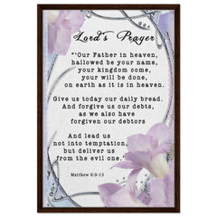 Premium Quality Framed Canvas | Lord's Prayer ~Matthew 6:9-13~ (2 Designs - Floral Frame)