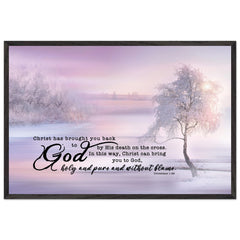 Museum-Quality Premium Wooden Framed Poster | Salvation through Christ ~Colossians 1:22~