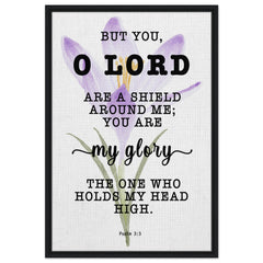 Minimalist Typography Framed Canvas | The Lord Is My Shield ~Psalm 3:3~ (5 Designs)