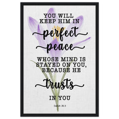 Minimalist Typography Framed Canvas | You Keep Him In Perfect Peace ~Isaiah 26:3~ (5 Designs)