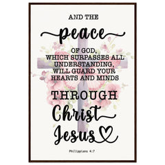 Minimalist Typography Framed Poster | Guard Your Heart Through Christ Jesus ~Philippians 4:7~ (5 Designs)