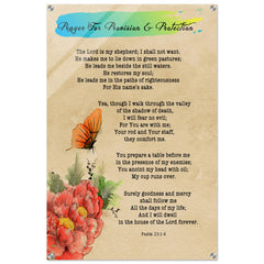 Contemporary Acrylic Print | Prayer for Provision & Protection ~Psalm 23:1-6~ (2 Designs - Butterfly)