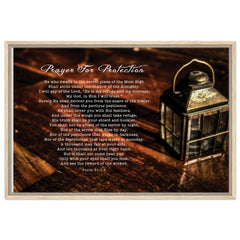 Premium Quality Framed Canvas | Prayer for Protection ~Psalm 91:1-8~ (2 Designs - Lamp)