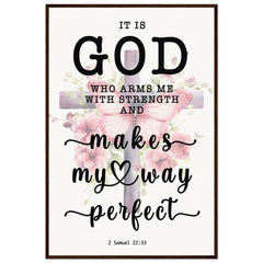 Minimalist Typography Framed Poster | God Makes My Way Perfect ~2 Samuel 22:33~ (5 Designs)