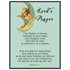 Museum-Quality Premium Wooden Framed Poster | Lord's Prayer ~Matthew 6:9-13~ (2 Designs - Angel)