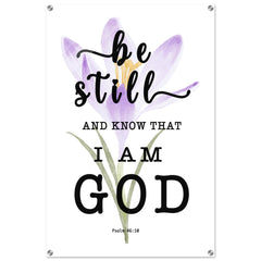 Minimalist Typography Acrylic Print | Be still, and know that I am God ~Psalm 46:10~ (5 Designs)