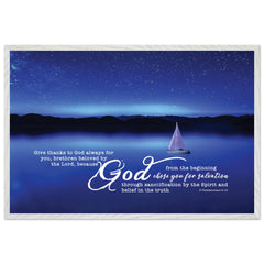 Museum-Quality Premium Wooden Framed Poster | You Are Chosen By God To Be Saved ~2 Thessalonians 2:13~