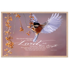 Museum-Quality Premium Wooden Framed Poster | The Lord Renew My Strength ~Isaiah 40:31~
