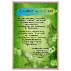 Premium Quality Framed Canvas | Prayer for Provision & Protection ~Psalm 23:1-6~ (2 Designs - Misty)