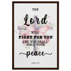 Minimalist Typography Framed Canvas | The Lord Will Fight For You ~Exodus 14:14~ (5 Designs)