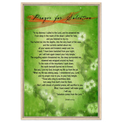 Premium Quality Framed Canvas | Prayer for Salvation ~Jonah 2:2-9~ (2 Designs - Misty)