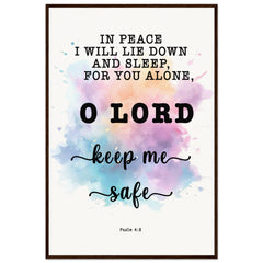 Minimalist Typography Framed Poster | Lord Make Me Dwell In Safety ~Psalm 4:8~ (5 Designs)