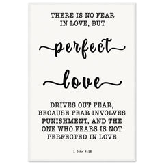 Minimalist Typography Framed Poster | Perfect Love Expels Fear ~1 John 4:18~ (5 Designs)