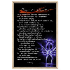 Premium Quality Framed Canvas | Prayer for Salvation ~Jonah 2:2-9~ (2 Designs - Angel)