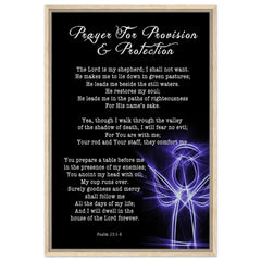 Premium Quality Framed Canvas | Prayer for Provision & Protection ~Psalm 23:1-6~ (2 Designs - Angel)