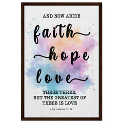 Minimalist Typography Framed Canvas | Faith Hope Love ~1 Corinthians 13:13~ (5 Designs)