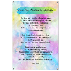 Contemporary Acrylic Print | Prayer for Provision & Protection ~Psalm 23:1-6~ (2 Designs - Watercolor)