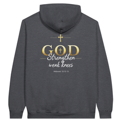 Premium Unisex Hoodie | God Strengthens Weak Knees -Hebrews 12:12-13-