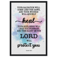 Minimalist Typography Framed Canvas | Your Healing Shall Spring Forth Speedily ~Isaiah 58:8~ (5 Designs)